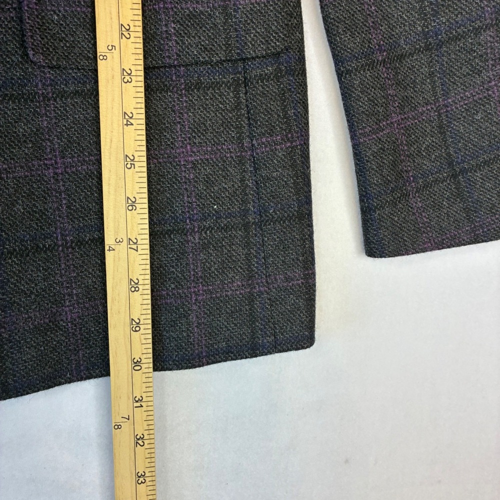 Jos. A. Bank Blazer Jacket Men 44R Grey Purple‎ Windowpane 1905 Sport Coat Moon - Picture 7 of 12